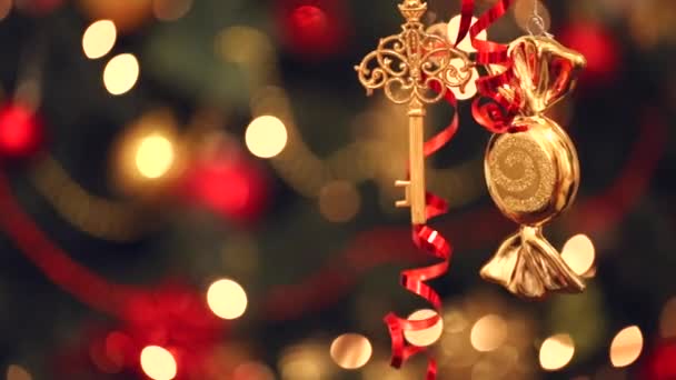 Decorações de Natal em um borrão suave — Vídeo de Stock