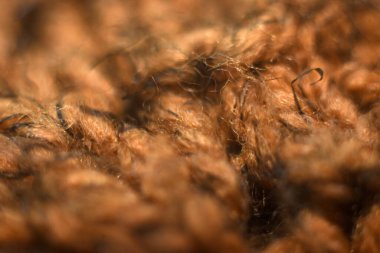 Seçici odak rengi kahverengi olan yün dokusu arkaplanı