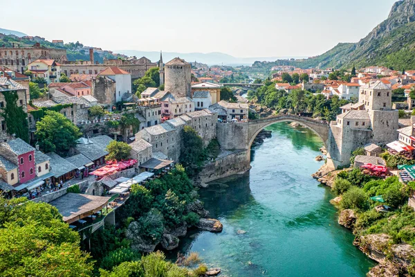 Old Bridge Neretva River Mostar Bosnia Herzegovina Unesco Heritage — Stock Photo, Image