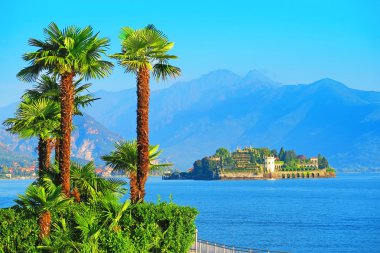 Görünüm Isola Bella, Lake Maggiore, İtalya