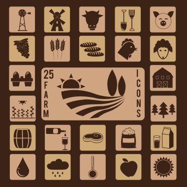 Çiftlik vektör Icon set.
