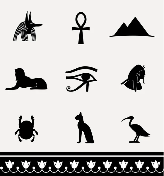 Oude Egypte vector icon set. — Stockvector