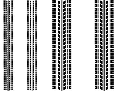 beyaz arka plan üzerinde lastik izleri, vektör illüstrasyon