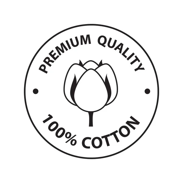Katoen Eenvoudig Pictogram Premium Kwaliteit 100 Zuiver Katoen Label Rechtenvrije Stockillustraties