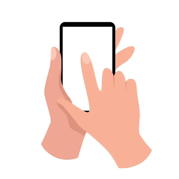 手を携帯電話を保持 ベクトルモックアップ — ストックベクタ