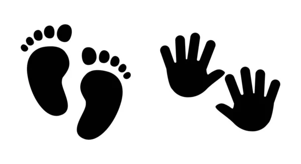 幼儿园 友善的花园象征着一个孩子的手和脚 矢量图标 — 图库矢量图片