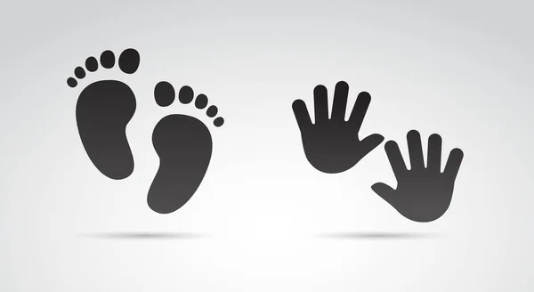 Nursery Kinder Garden Symbol Hands Foot Kid Vector Icon — Stock Vector