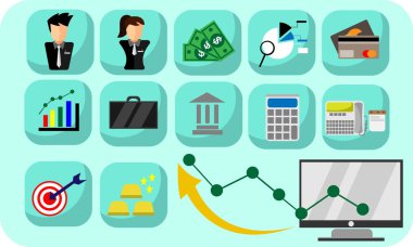 Finans simgesi düz Illustrator