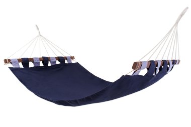 dinlenmek ve izole bir beyaz arka plan üzerinde seyahat bir hamak