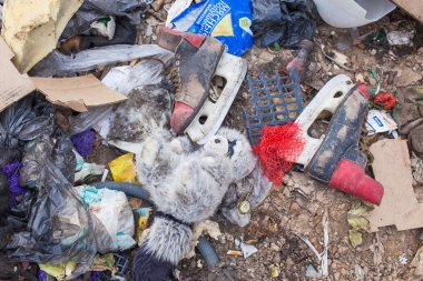 Rusya - 18 Ekim 2015: depolama. Çöp. Belediye katı atık ve yemek atıkları