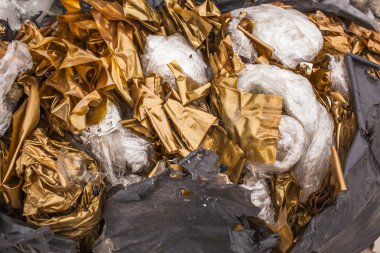 Çöplük alan. Çöp. Belediye katı atık ve yemek atıkları