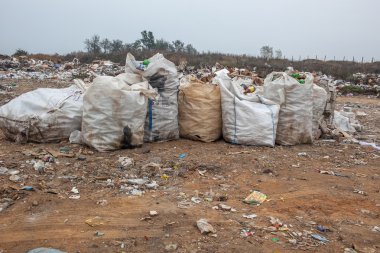 Rusya - 18 Ekim 2015: depolama. Çöp. Belediye katı atık ve yemek atıkları