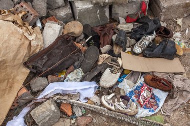 Rusya - 18 Ekim 2015: depolama. Çöp. Belediye katı atık ve yemek atıkları