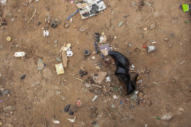 Rusya - 18 Ekim 2015: depolama. Çöp. Belediye katı atık ve yemek atıkları