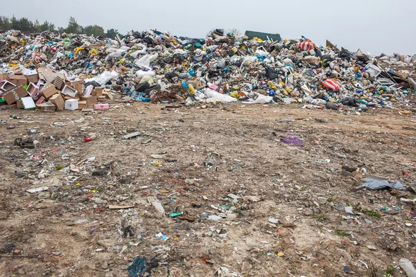 Russia - 18 ottobre 2015: discarica. Spazzatura. Rifiuti solidi urbani e rifiuti alimentari — Foto Stock
