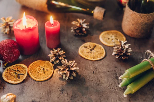 Decorazioni natalizie a lume di candela — Foto Stock