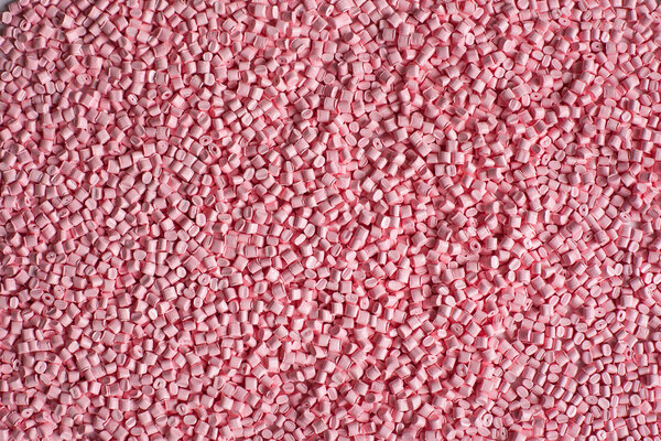 Dyed synthetic polymer resins in laboratory