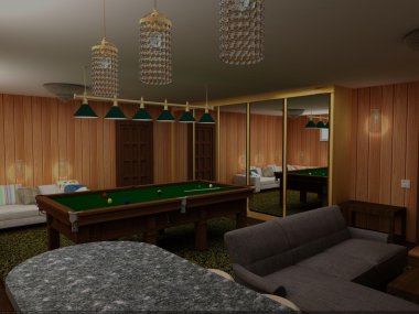 Modern bilardo odası iç