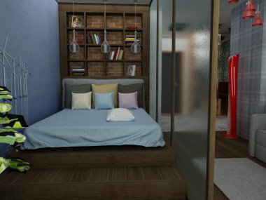 Modern küçük yatak odası