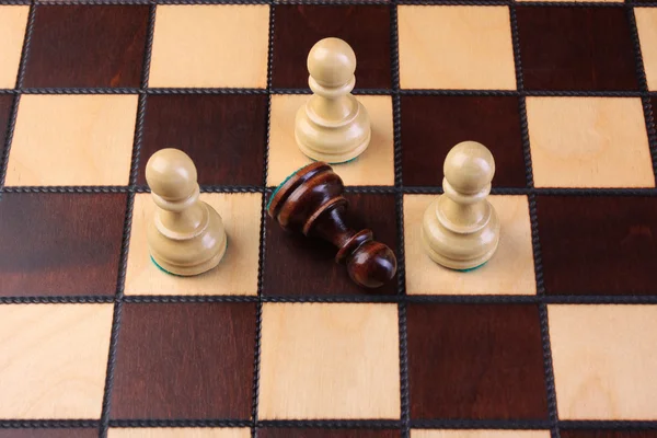 Chess pieces on a chess board — Stock Photo, Image