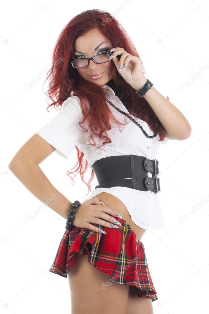 Glasses trans oral schoolgirl