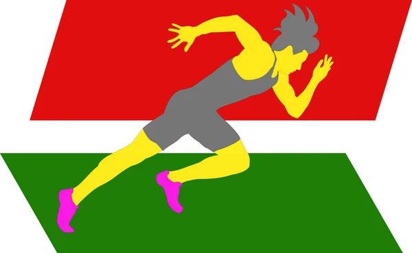 Atleta Atletismo Empezar Correr — Vector de stock