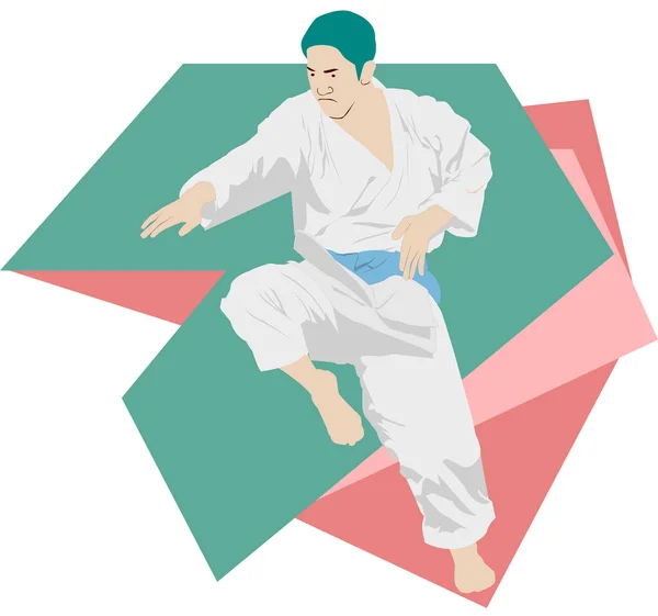 Karatê Estilo Artes Marciais — Vetor de Stock