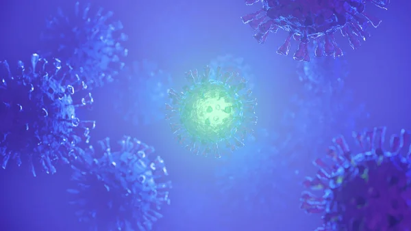 Coronavirus 2019-nCov nouveau concept de coronavirus. Microscope virus gros plan. — Photo