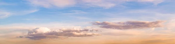 Panorama bei Sonnenuntergang über Wald mit pastellfarbenem Himmel — Stockfoto