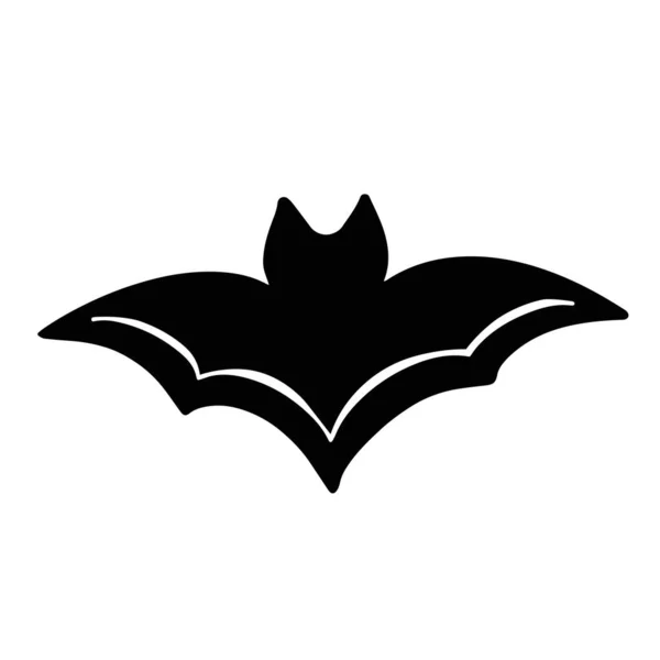 Halloween vleermuis silhouet vector ontwerp geïsoleerd op witte achtergrond — Stockvector
