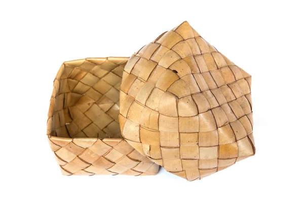 Kratip--palm leaf textile, sticky rice container — Stock Photo, Image