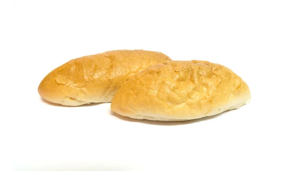 Ovális kenyér a elszigetelt fehér háttér — Stock Fotó