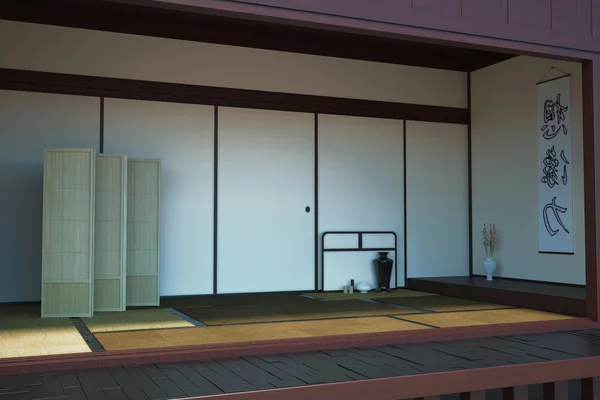 Gambar ruang utama interior dalam gaya Jepang . — Stok Foto