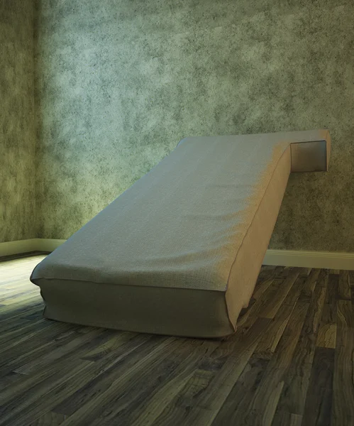Imagen de un colchón viejo en una habitación vacía . —  Fotos de Stock