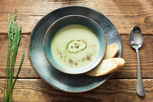 Vegetarian cream-soup of vegetable marrow — Stock Image Vegetarian cream-soup of vegetable marrow Stock Image