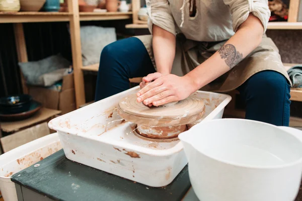 Aardewerk maken kunst therapie proces vooraanzicht — Stockfoto