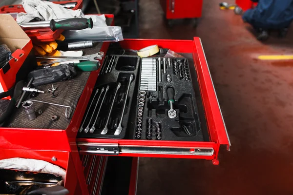 Conjunto de ferramentas mecânicas para garagem — Fotografia de Stock