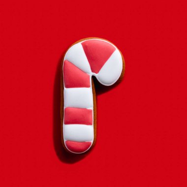 Şeker kamışı bisküvisi Noel pastanesi yiyecek beyaz kırmızı