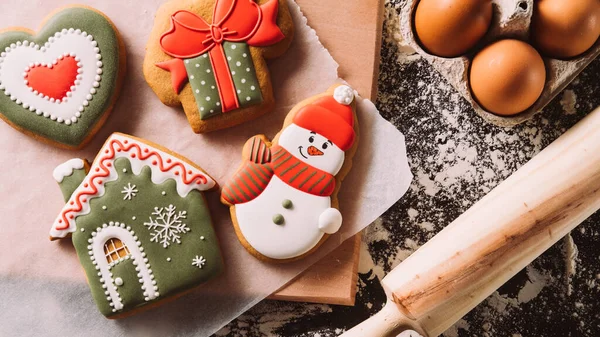 Pastelería decorada festiva tradición de Navidad — Foto de Stock