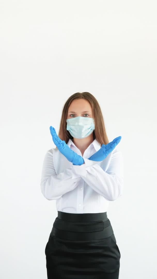 Pandemic protest office quarantine business woman — Stock Video