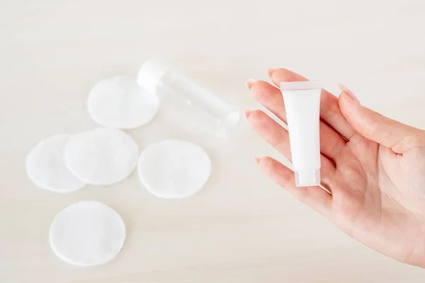 Produk skincare wajah pelembab lotion tangan — Stok Foto