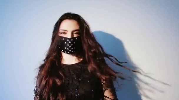 Covid-19 partito creativo accessorio donna maschera — Video Stock