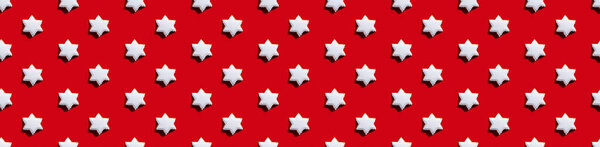 red seamless background white star pattern decor