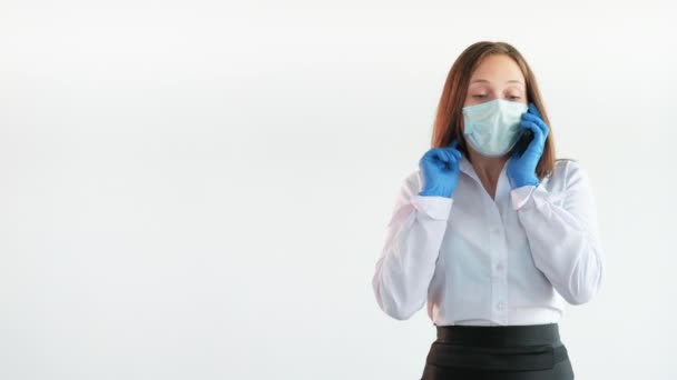 Romantis panggilan pandemi gaya hidup wanita bisnis — Stok Video