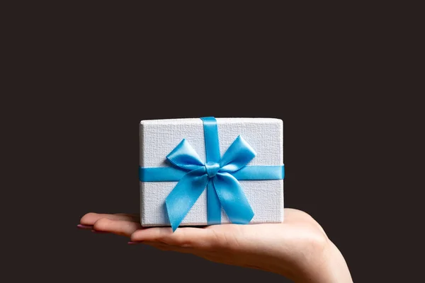 holiday present festive surprise hand gift box