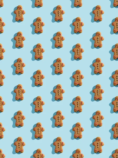 Pretty gingerbread man pattern cute pastry design — Stock Photo, Image