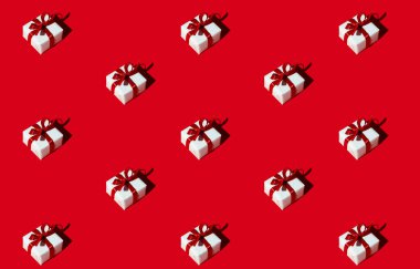 hediye desenli kırmızı arkaplansız sevgililer günü