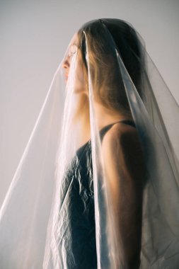 İnsan kaçakçılığı dağıtılmış sanat portresi kadını