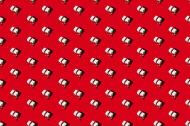 kırmızı şenlikli arka plan beyaz kusursuz hediye deseni