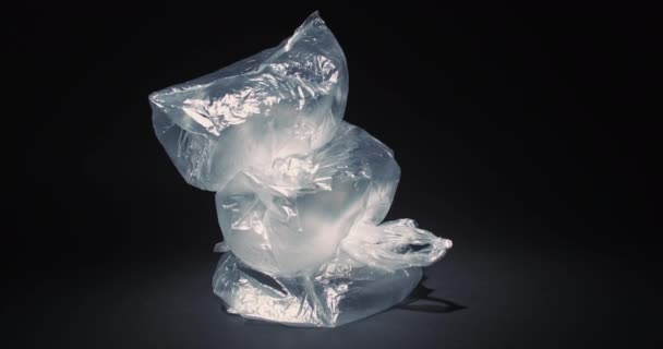 Πλαστικό ρύπανση οικολογικό πρόβλημα σελοφάν σακούλες — Αρχείο Βίντεο